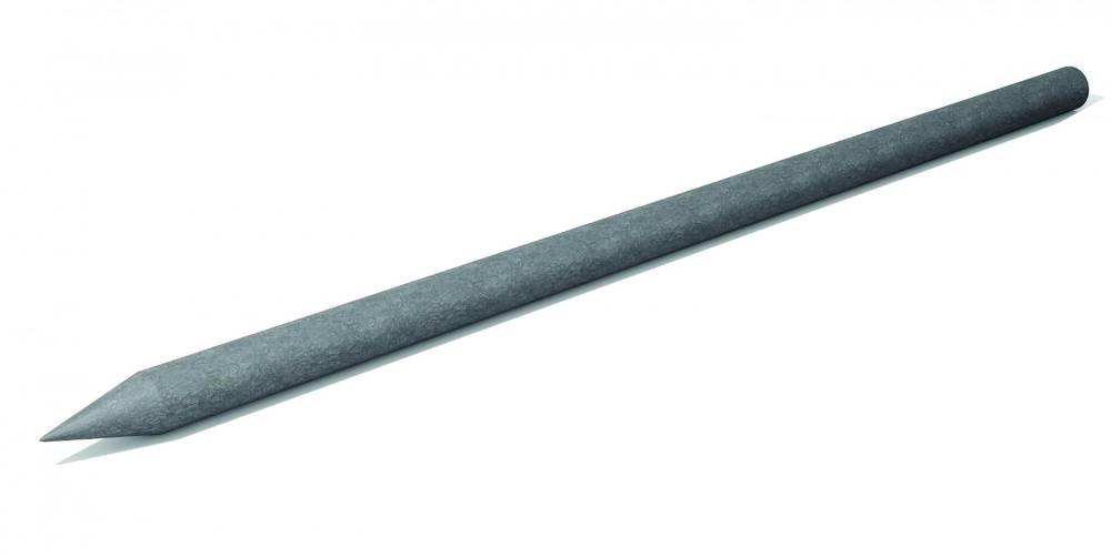 Poteau rond recylat épointé gris