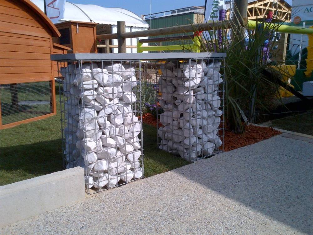 gabion 600x300x300 + blanc carrare 70-120 + paillis 1mx0,30m