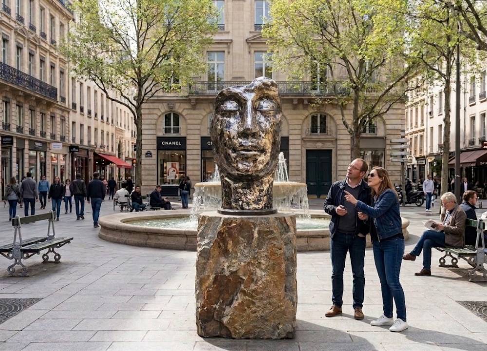 visage mosaique reflet in situ