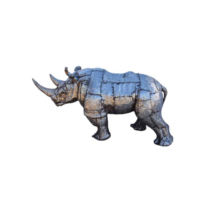 sculpture-rhinoceros-metal-recycle