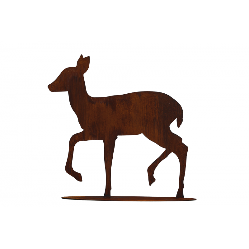 silhouette-biche-metal-rouille