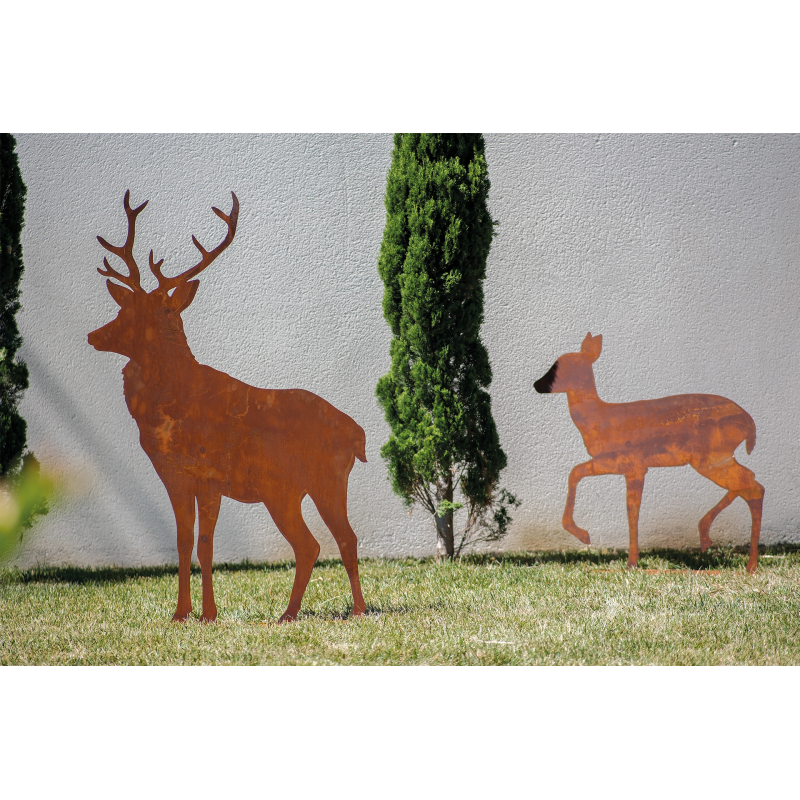 silhouette-biche-metal-rouille