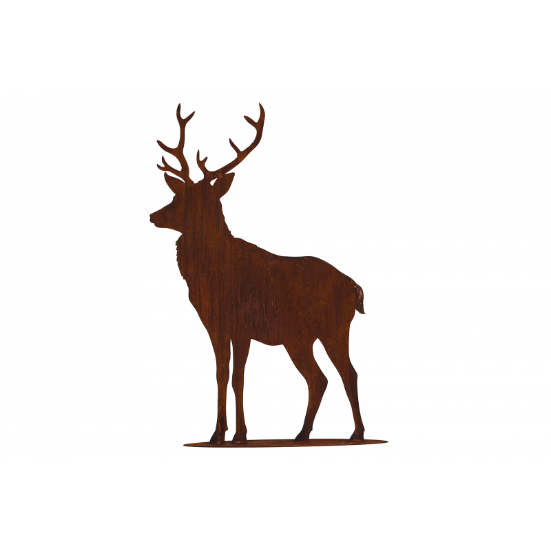 silhouette-cerf-metal-rouille