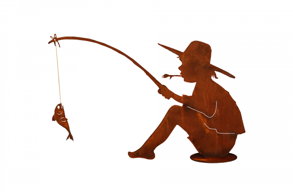 silhouette-garcon-pecheur-metal-rouille